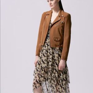NWT The Kooples Suede Leather Biker Jacket Coat XS $ 850